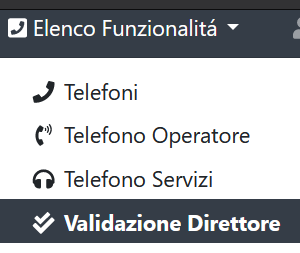 Menu Validazione Telefono